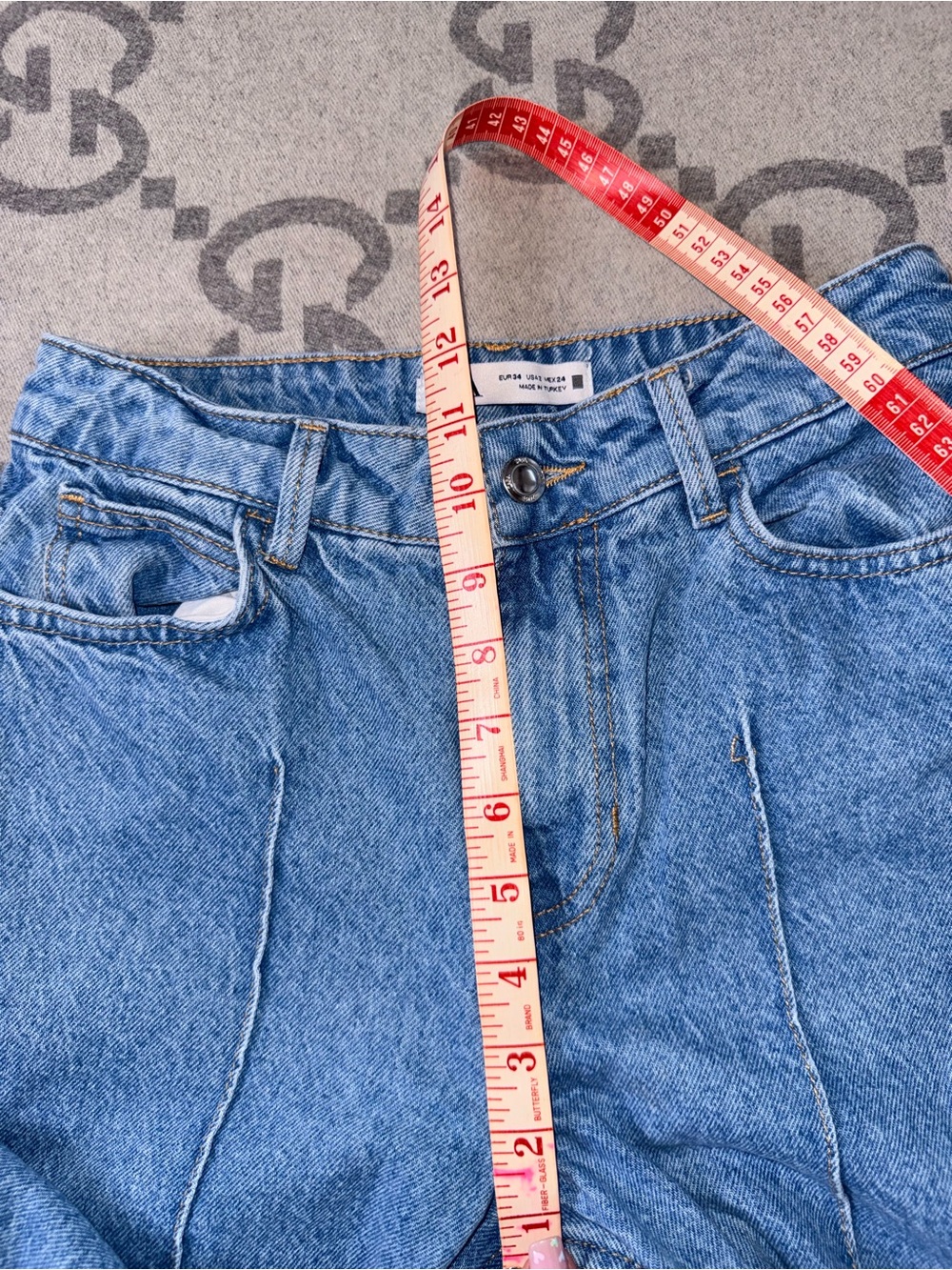 Light Blue Wide Leg Jeans - Women's Flare Denim - Picture 9 of 12